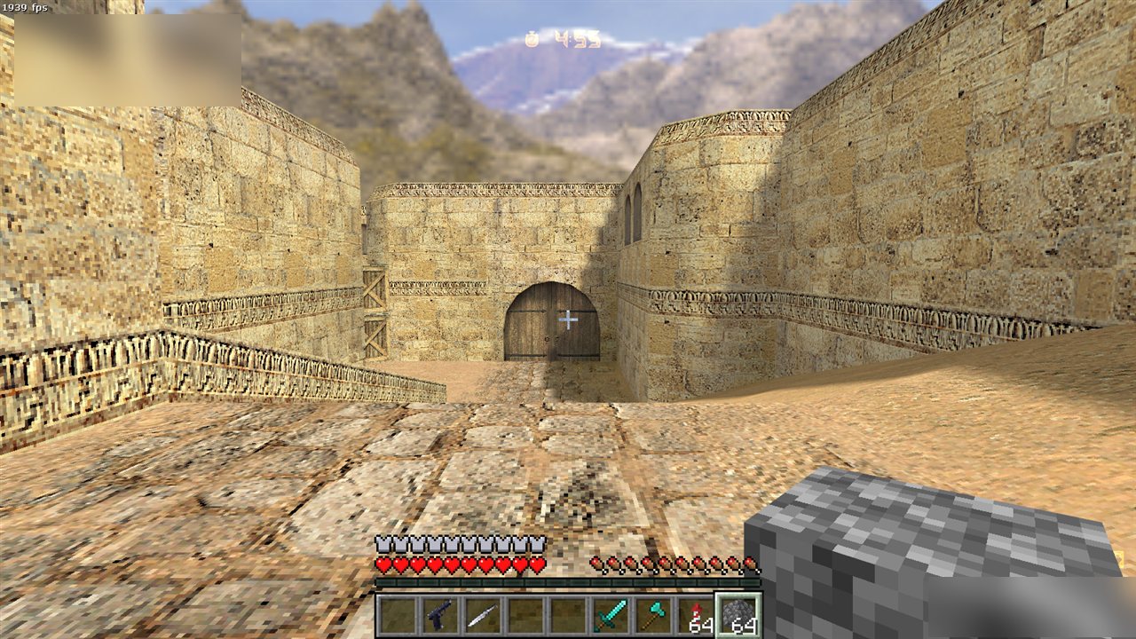 de_dust2 rendered by the Half-Life engine