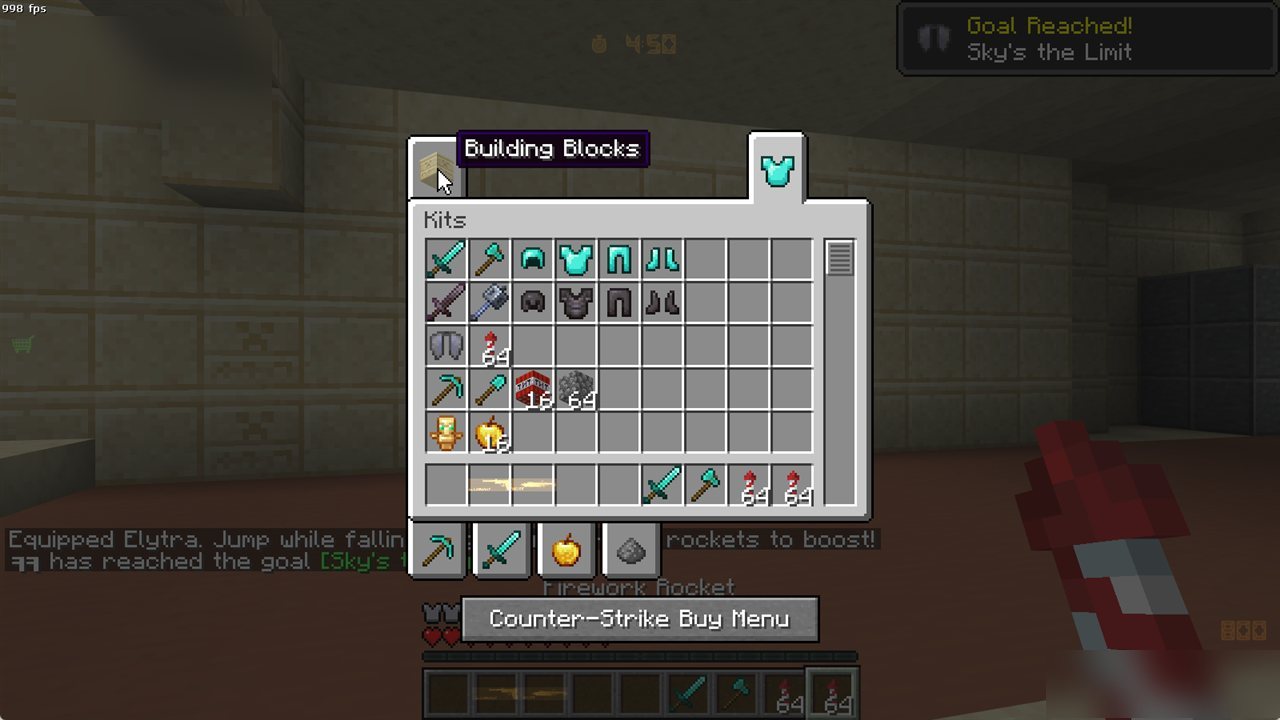 Kits tab laid out like saved hotbars