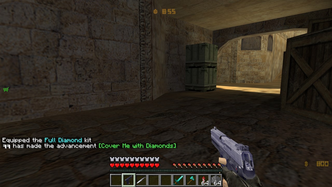 A tunnel of de_dust2 in shadow