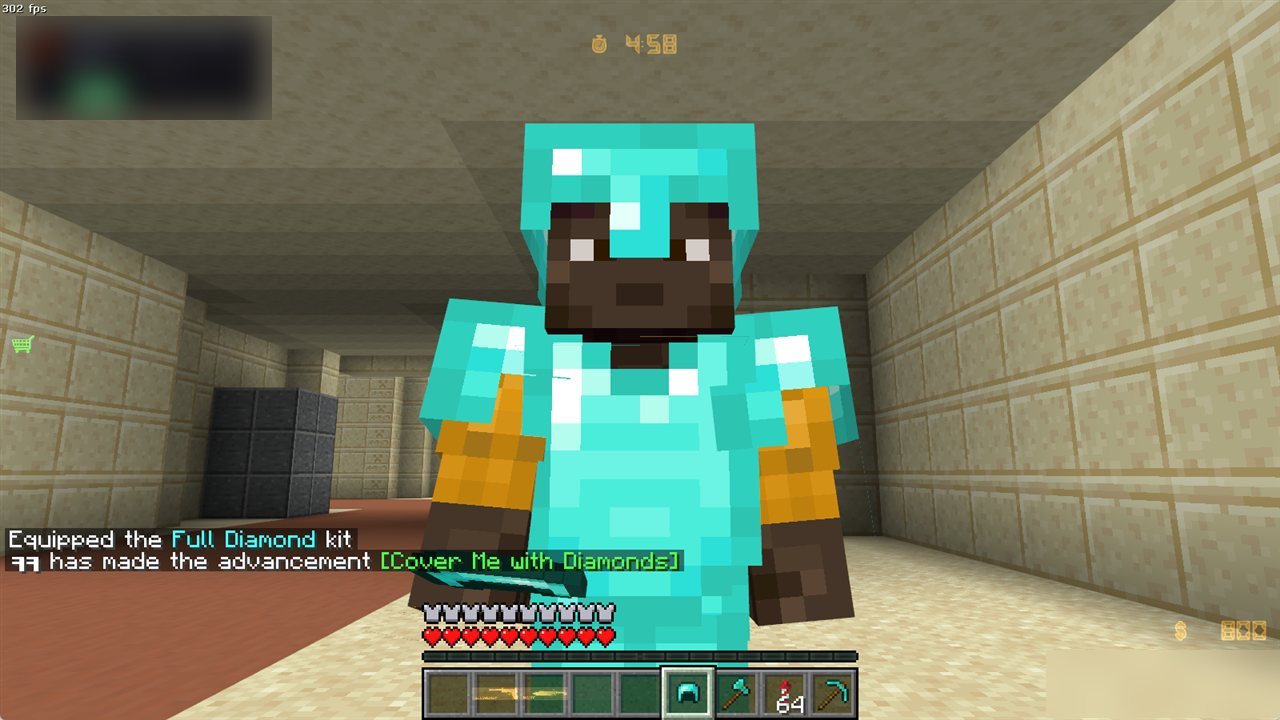 Third-person Minecraft player model in diamond armor